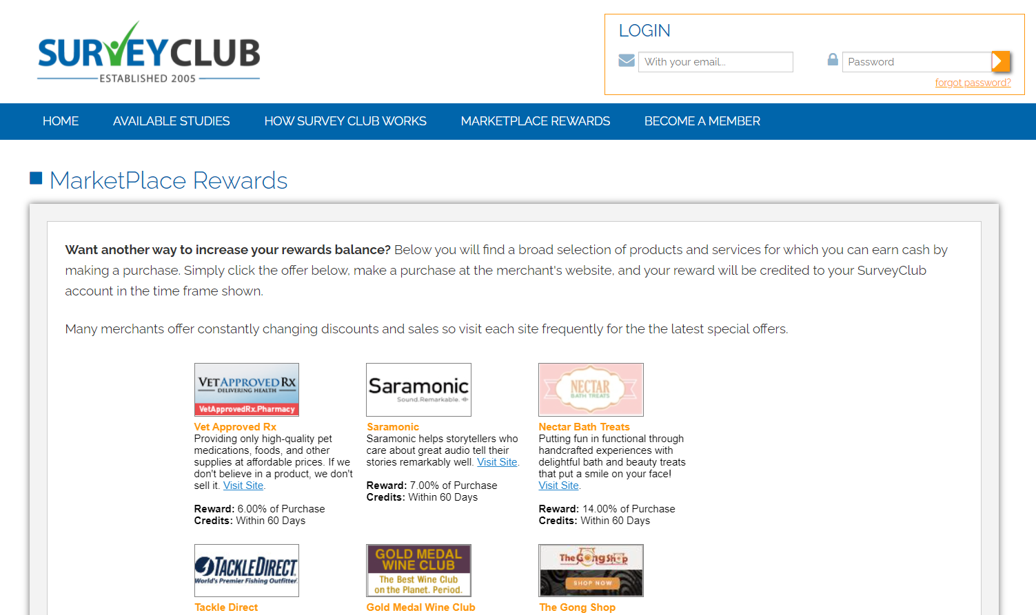SurveyClub Rewards Marketplace