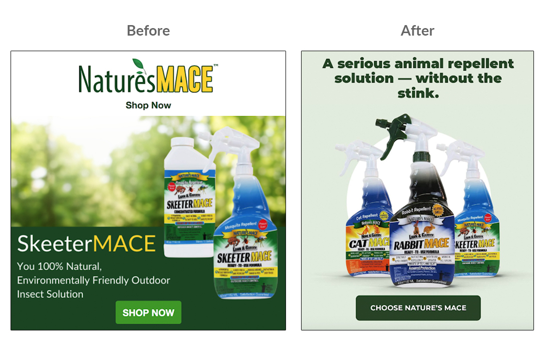 nature's mace email marketing before after